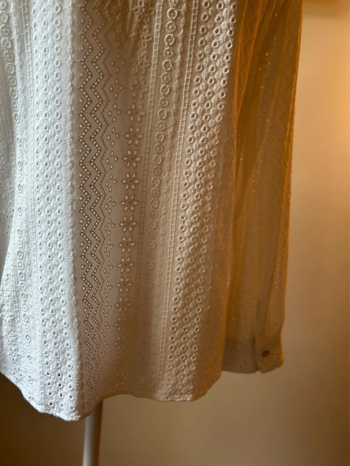 Chemise brodée ajourée blanche – Zara – Taille L - photo numéro 8