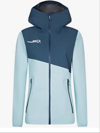 Manteaux, veste coupe vent Great roof hoodie woman jacket Rocket Experience turquoise et bleu marine taille L Neuve avec étiquette