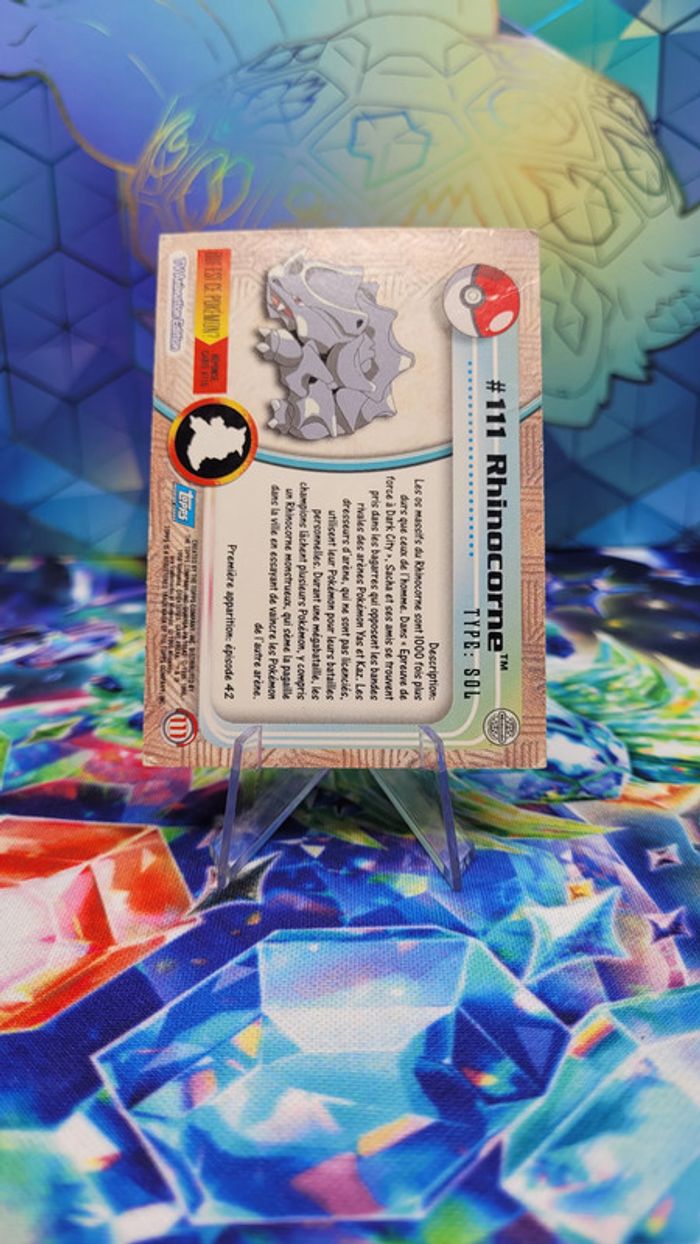 Carte Pokémon Topps n°111 Rhinocorne Series 1 FR - photo numéro 2