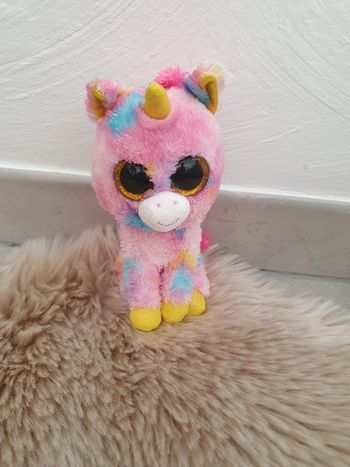 Peluche licorne  rose ty