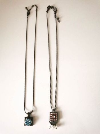 Lot Colliers bleu/rose