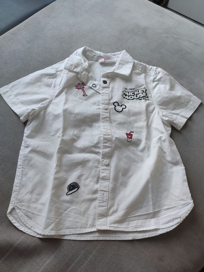 Chemise manches courtes blanche 5ans disney