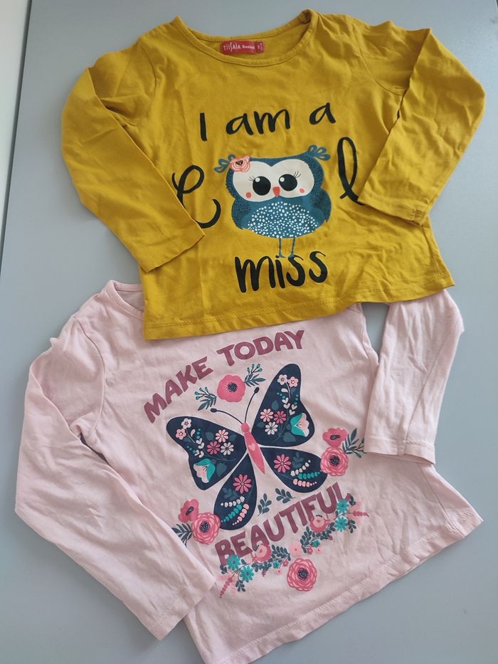 Lot de 2 tee-shirts manches longues 4A