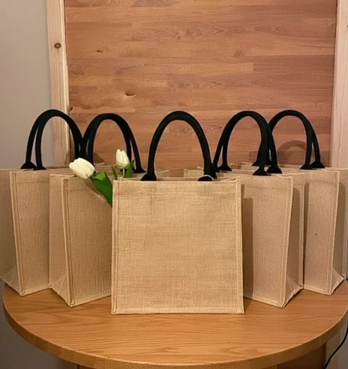 Lot de 5 sacs en toile de jute Neufs avec étiquette