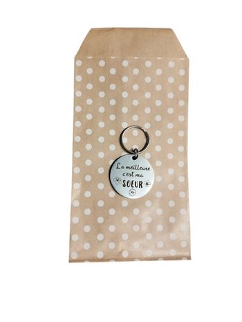 Porte-clés cadeau " La meilleure c'est ma Soeur " avec pochette cadeau