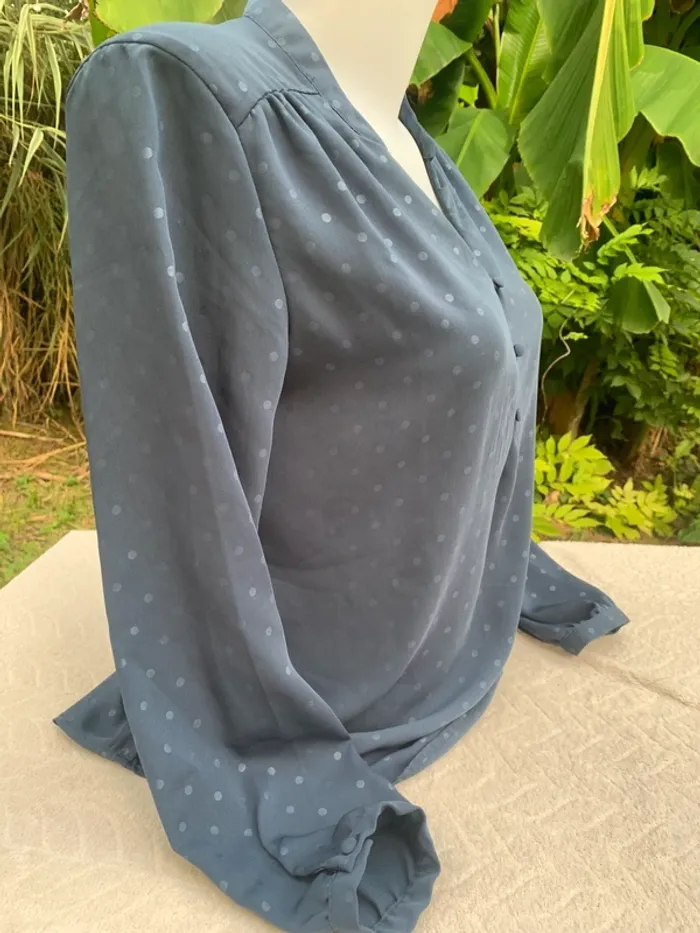 Blouse Only bleu manches longues taille 38 - photo numéro 5