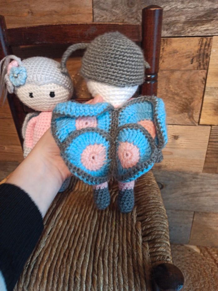 Peluche crochet papillons fait main - photo numéro 3