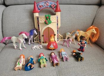 Lot de 15 playmobil geobra princesse chevaux licorne château