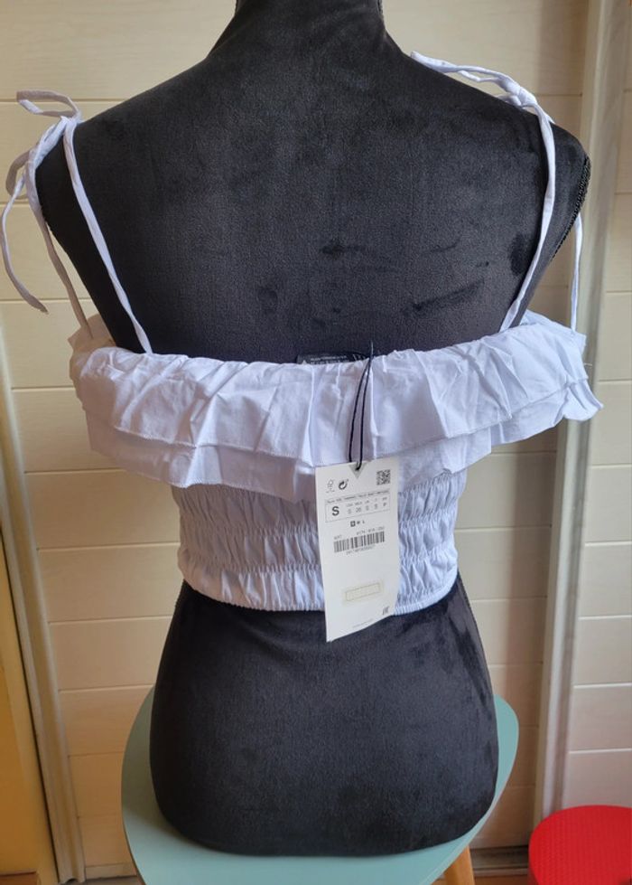 Joli haut Zara Blanc 36 - photo numéro 7