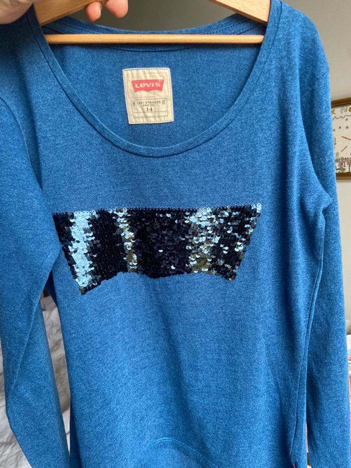 Tee-shirt manches longues fille à sequins Levi’s taille 14 ans - photo numéro 10