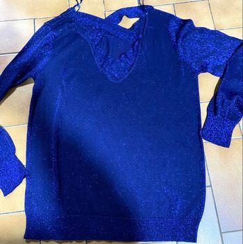 Pull  bleu à paillette taille XL  mim