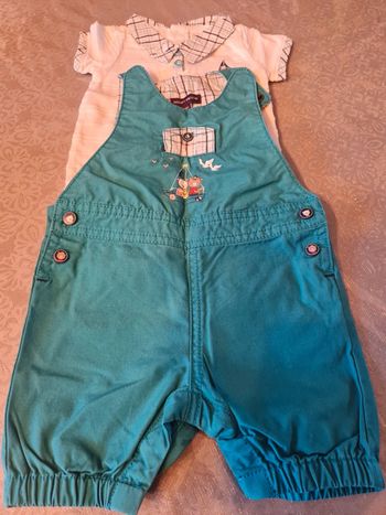 Ensemble body et salopette sergent-major 3 mois