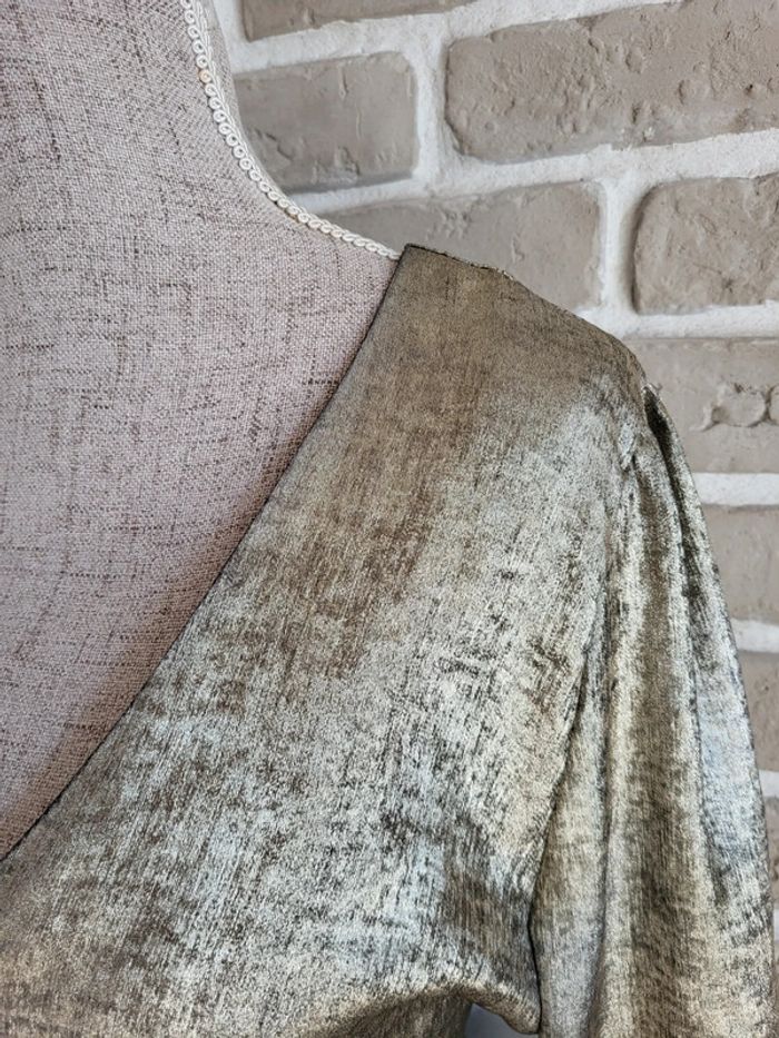 Robe fluide métallisée dorée - Vintage Love - Made in France - photo numéro 5