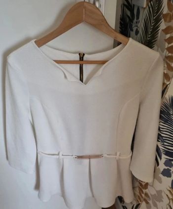 Blouse blanche manches 3/4
