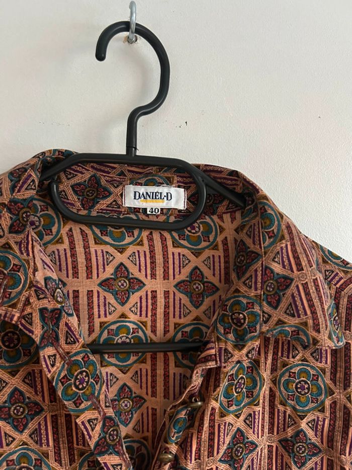 Jolie chemise à motifs • Daniel D • taille L/40 • en Rayonne - photo numéro 2