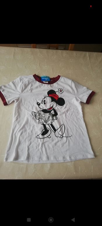 Tee shirt blanc manches courtes Disney Minnie taille S neuf