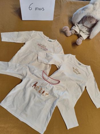 Lot de 3 T shirt manches longues 6 mois