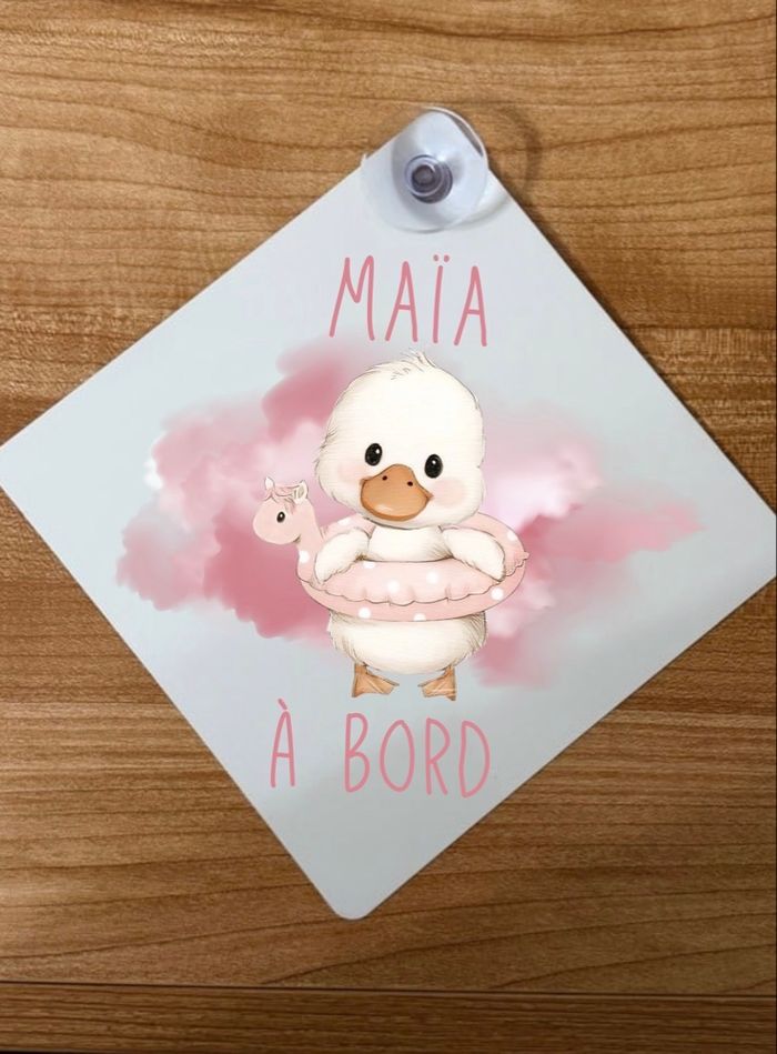 Pancarte voiture « Bébé à bord » personnalisée - photo numéro 3