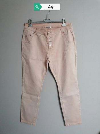 Pantalon MS mode 44 beige-rosé gold