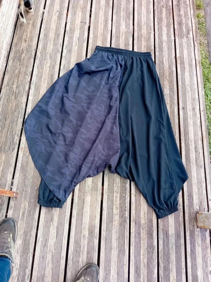 Pantalon large jupe hakama noir et gris M - photo numéro 6