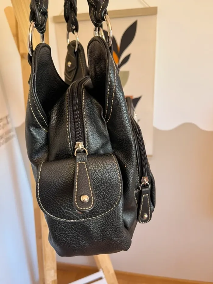Sac noir vintage y2k marque Rosetti en cuir parfait état [ref2506SBl82] - photo numéro 6