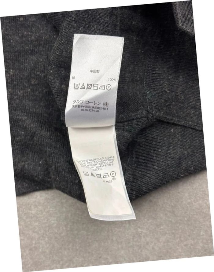 Pull sweat crewneck gris foncé/noir logo gris col rond Ralph Lauren - photo numéro 9