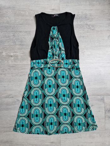 Robe courte Morgan noire et verte