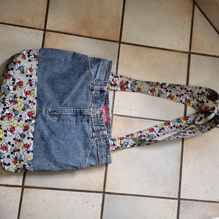 sac en jeans avec Mickey Minnie