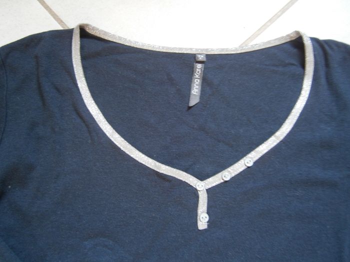 Tee-shirt ML bleu marine ANNA KAREL Taille L/40 - photo numéro 2