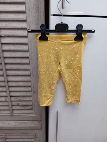 Pantacourt Palomino 110 cm jaune a pois blanc