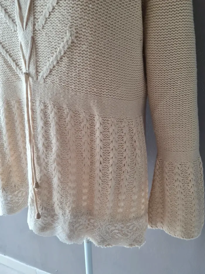Pull beige laine - photo numéro 3