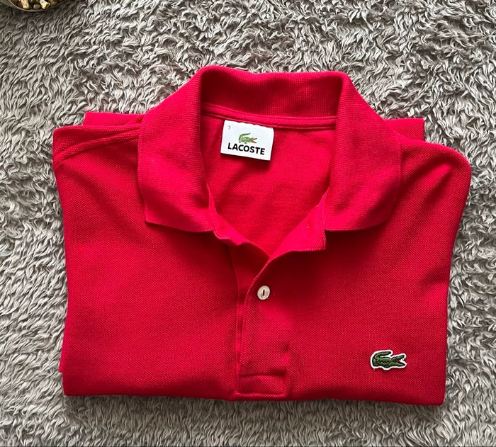 Polo lacoste rouge homme Taille M parfait état - photo numéro 2
