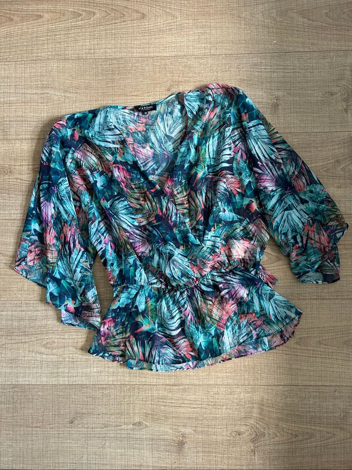 Blouse imprimée fleurie Morgan taille 40 jamais portée - photo numéro 7