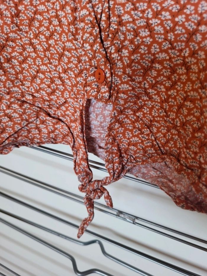 Chemisier marron à motif - photo numéro 5