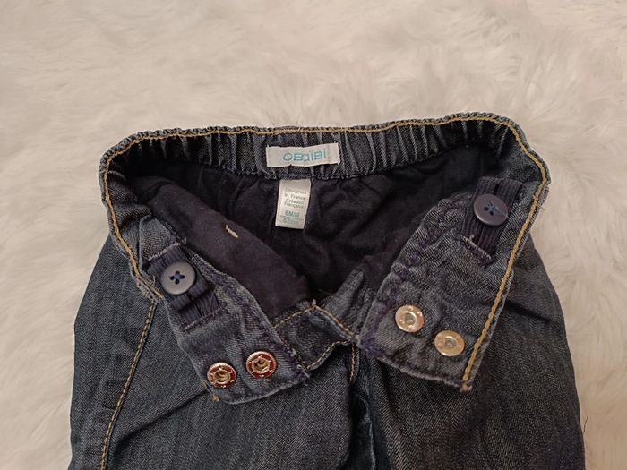 Jean doublée taille réglable à l'intérieur T. 6 mois Obaibi - photo numéro 3