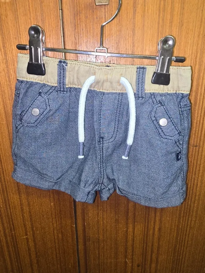 Short bébé garçon effet jean – taille élastique