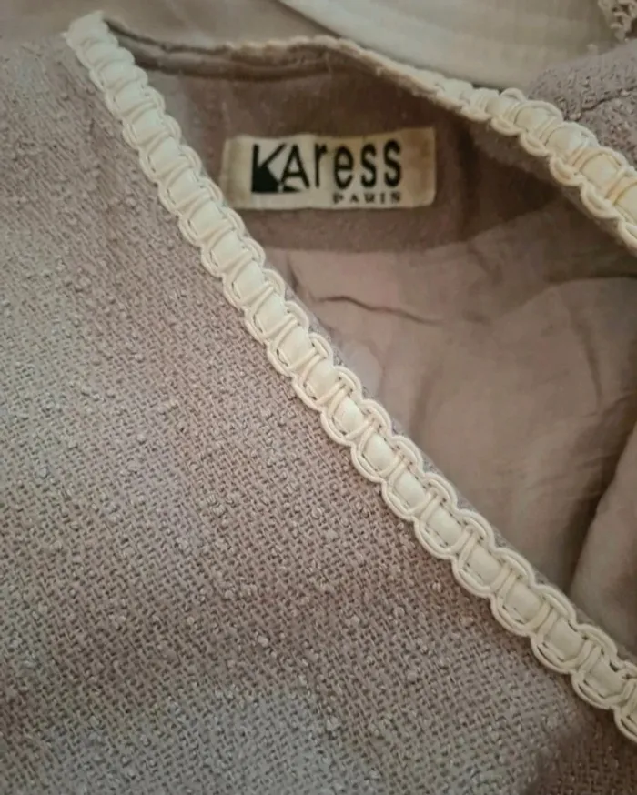 Veste courte marron taupe/crème Karess Taille 2 (36/38) - photo numéro 3