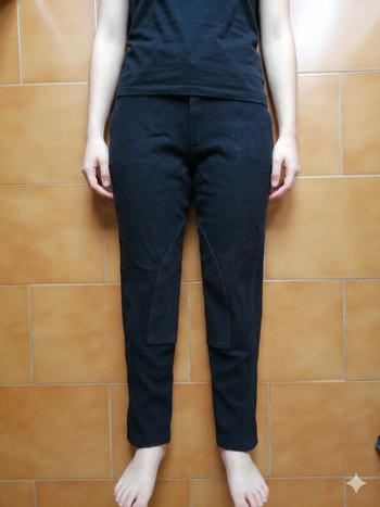 Pantalon de cheval noir taille 12 ans Fouganza