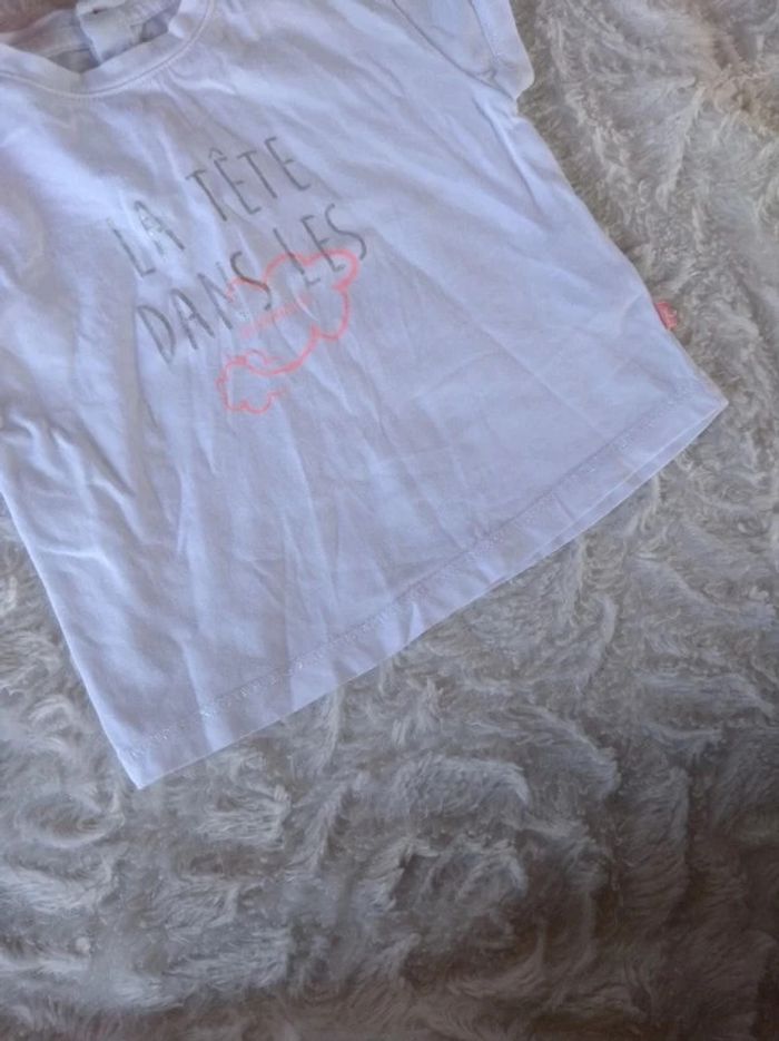 Tee shirt chemise manches courtes Fille 6 mois "La tête dans les nuages" Kimbaloo 100% coton - photo numéro 7