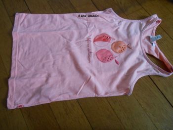 lot de 5 tee shirts okaidi et tape à l'oeil 8 ans été fille
