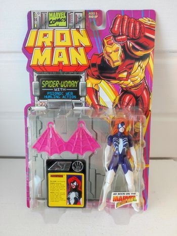 Figurine Spider Woman Iron Man Marvel comics toy biz 1994 neuve sous blister