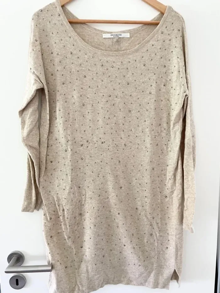Très jolie Robe pull interdee beige