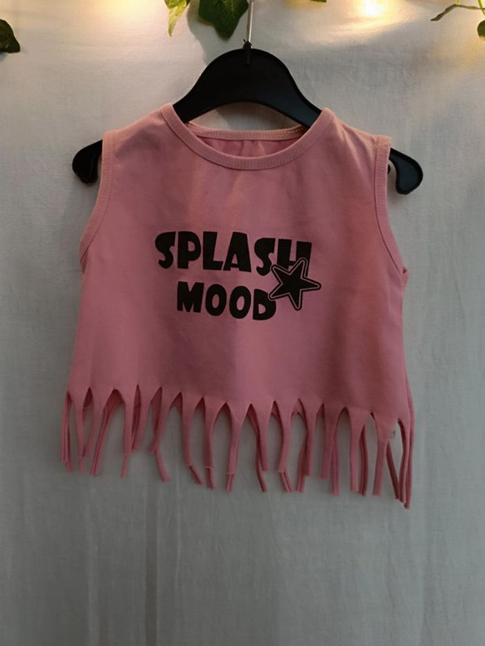 Débardeur / Top à franges "Splash Mood" T. 30mois