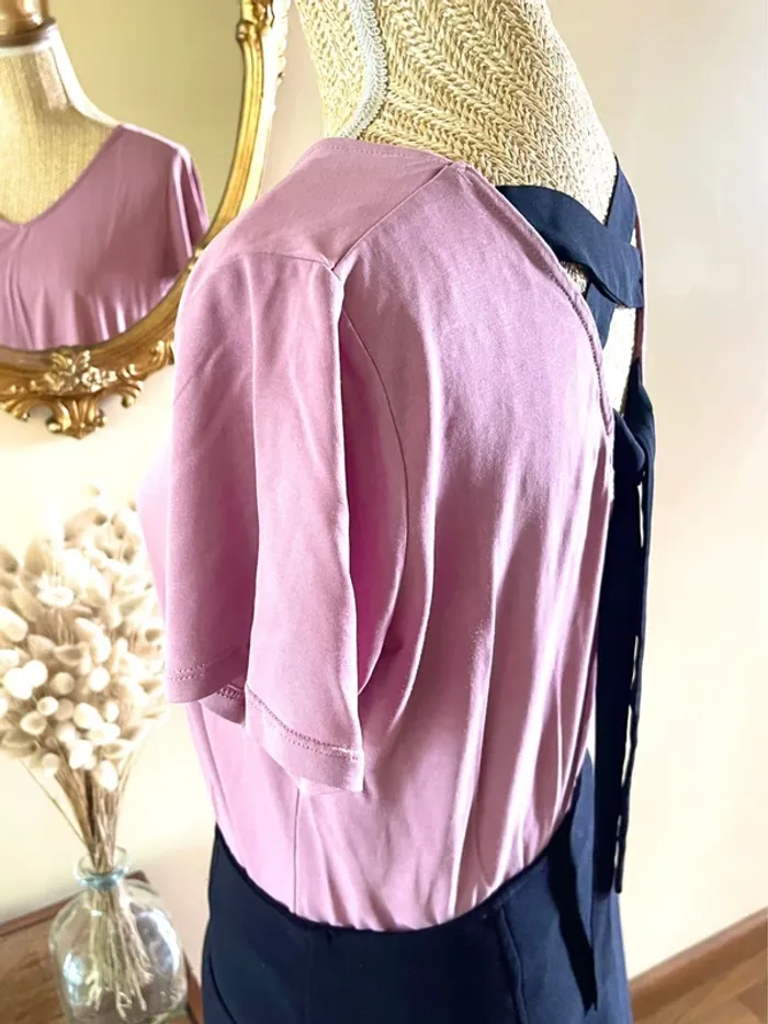 Sublime Top Rose Élégant - Kiabi - Taille M dos croisé avec lien à nouer noeud - photo numéro 6