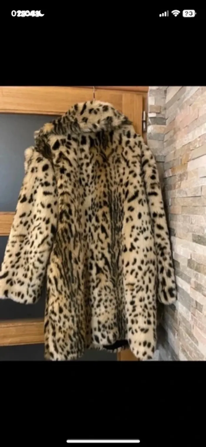 Magnifique manteau léopard, fausse fourrure tendance Zara, taille L glamour - photo numéro 2