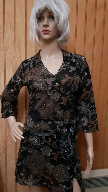 Tunique noire et marron Vintage