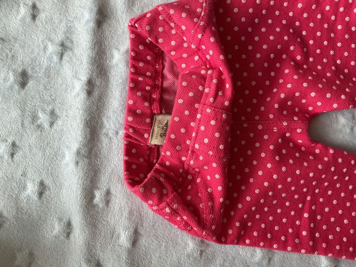 legging long fuchsia à pois blanc 3 mois boite à malices taille élastique - photo numéro 7