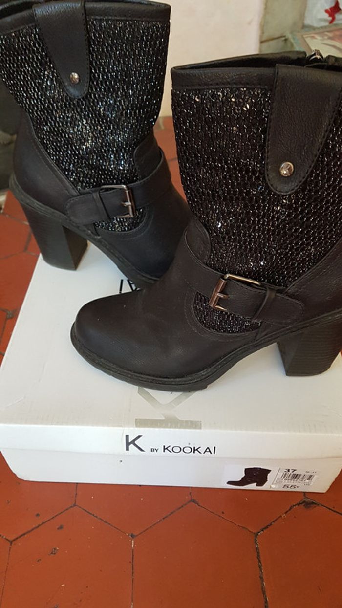 Bottines Kookai pt 37 noires - photo numéro 2