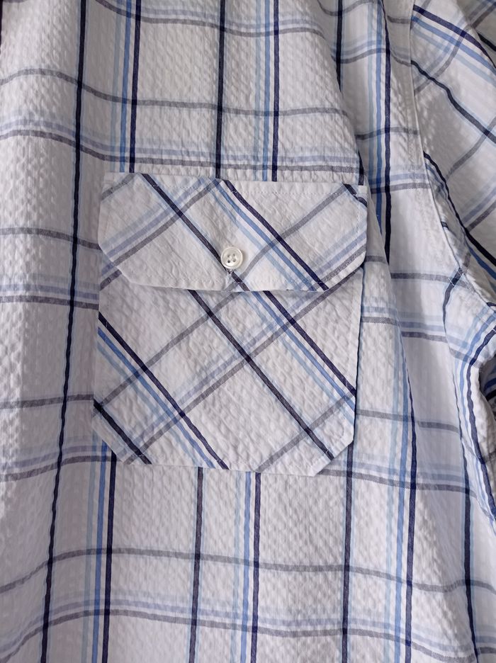 CHEMISE ARMAND THIERY Blanche Rayée Bleue. - photo numéro 4