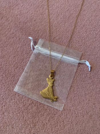 Collier pendentif Bambi en acier inoxydable